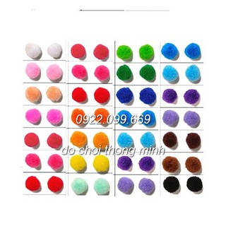 Pompom bông loại đẹp được CHỌN MẦU cho bé chơi các trò homeschooling