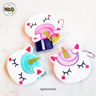 [CLIP THẬT] Móc Khóa Túi Vải Đựng Thẻ, Tiền Tiện Lợi