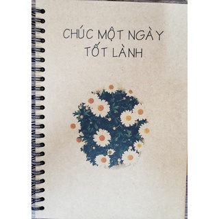Sổ tay lò xo thủ công 130 trang kích thước 14 x 20( Tặng kèm Bookmart)