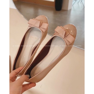 Giày búp bê mũi tròn Annmodels phối nơ ú _A023NN