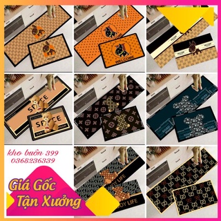 [GIÁ HỦY DIỆT] bộ 2 thảm bếp nỉ nhung chống trượt mẫu thương hiệu lv 40x60 và 40x120, trang trí nhà cửa, thảm chùi chân