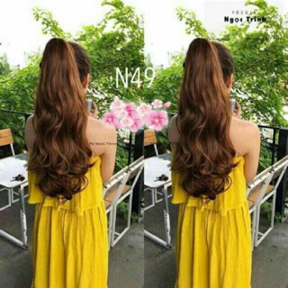 Tóc giả kẹp ngoặm🥰FREESHIP ĐƠN 50K🥰_Tóc Ngoặm xoăn dài cao cấp n49 - hình thật