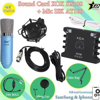 Mic thu âm ISK AT100 và sound card ks108 chân màng MA2- bộ live stream karaoke AT100 với sound card ks108 bản tiếng anh