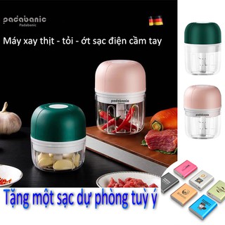 [TẶNG SẠC DỰ PHÒNG] Máy Xay Tỏi Ớt Xay Thịt Padabanic Mini Cầm Tay Sạc Tích Điện USB