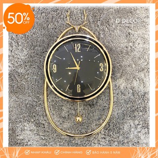 Đồng Hồ Treo Tường, Đồng Hồ Trang Trí Decor Cao Cấp Mạ Vàng Luxury Mã E16