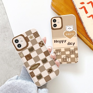 Ốp iPhone Happy day caro siêu cute ốp lưng iphone 8plus 6s 7 plus x xr xsmax 11 promax 12 promax 11pro 13promax vuông