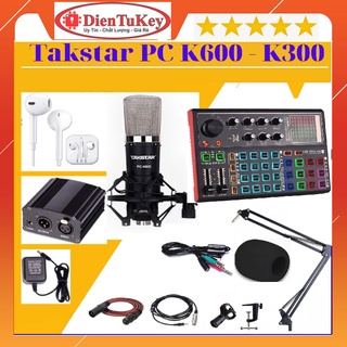 Bộ Combo Sound Card K300 Autotune Và Micro Takstar PC-K600 chuyên thu âm, livestream, karaoke online Điện Thoại Máy Tính