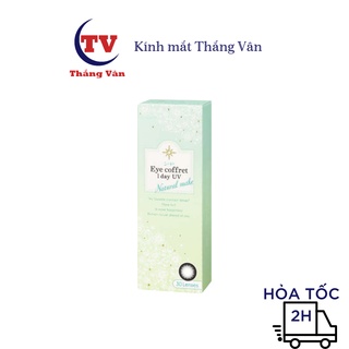 Kính áp tròng Eye coffret 1day UV SEED màu Natural Make loại dùng 1 ngày cận tới 12 độ, êm mát mắt, dưỡng ẩm cao cấp