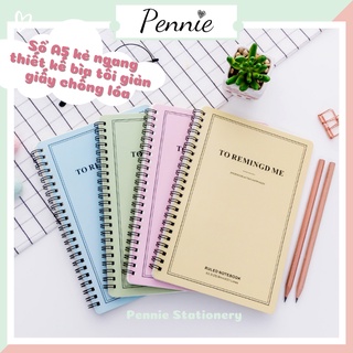 Sổ lò xo kẻ ngang A5 Pennie dùng ghi chép bài học bìa To Remind me thiết kế tối giản dễ dùng