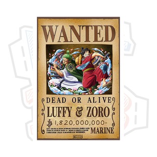 Poster truy nã Luffy &amp; Zoro - One Piece