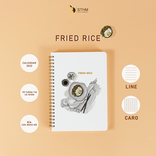 FRIED RICE -  Sổ tay bìa cán màng mờ - Ruột kem 100gsm - STHM stationery