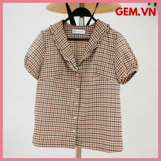 [Bán Buôn&amp;Lẻ] Áo sơ mi ngắn tay G164 kiểu dáng trẻ trung kín đáo, dễ phối hợp với các loại chân váy và quần thời trang