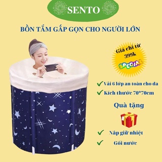 Bồn tắm gấp gọn cho người lớn 6 lớp SENTO, làm từ vải Oxford , chống thấm, cách nhiệt lên đến 5 giờ BH 12 THÁNG