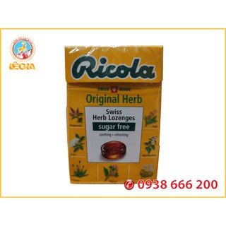 KẸO THẢO MỘC TỰ NHIÊN KHÔNG ĐƯỜNG RICOLA 40G - RICOLA SUGAR FREE ORIGINAL HERB