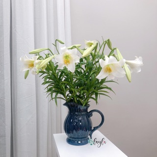 BÌNH HOA DÁNG BÌNH SỮA - men hoa biến - gốm sứ Bát Tràng