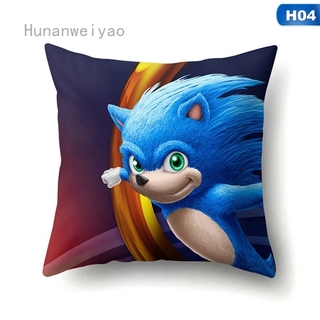Vỏ Gối In Hình Nhím Sonic Mềm Mại Thoải Mái 45x45cm Ốp
