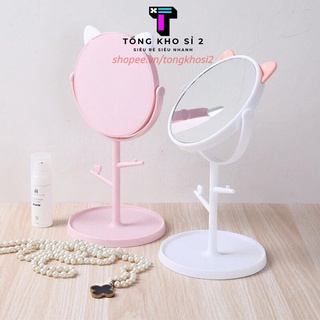 PVN5017 Gương tai mèo đế tròn siêu cute, siêu yêu, siêu hot T2