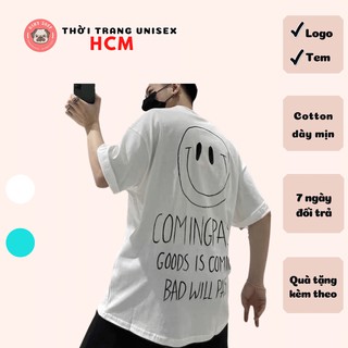Áo thun tay lỡ form rộng hình Icon Mặt Cười, hình in to và cực đẹp, có size to(Big size), phong cách Unisex AL25