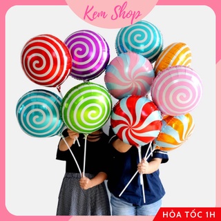 Bóng Hình Kẹo Mút 18 Inch Dùng Trang Trí Tiệc Sinh Nhật, Tiệc Noel Giáng Sinh - K2