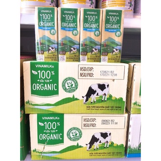 THÙNG 48 HỘP SỮA TƯƠI VINAMILK ORGANIC 180ML (Date 4/2022)