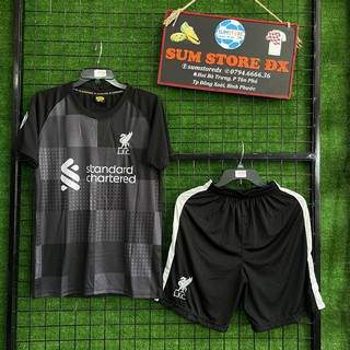 Quần Áo Đá Bóng CLB Liverpool Đen Xám_Mẫu Áo Đấu  Hot, Giá Tốt 2021-2022