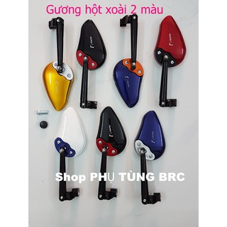 Gương chiếu hậu hột xoài 2 màu ( SL: 1 cái gương ren thuận 10 li gắn bên trái).