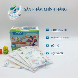 (Umino Kids) Khẩu trang trẻ em hoạ tiết Umino hộp 50 chiếc