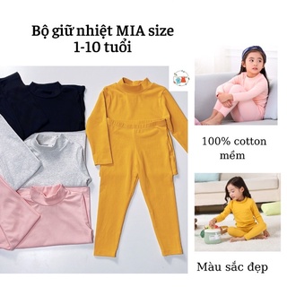 Bộ dài tay Bé trai Bé gái MIA cổ 3 phân giữ nhiệt co giãn 4 chiều size 8-38 kg