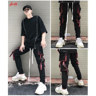 Quần jogger kaki Lexuza 050 sọc đỏ