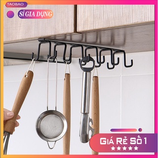 Thanh 6 móc đôi đa năng kẹp tủ ,giá kệ bếp,treo dụng cụ nhà bếp MÃ MS12