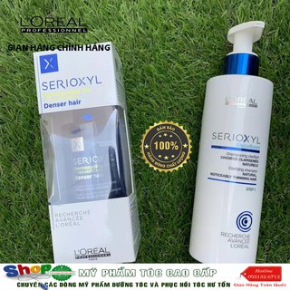 [L'oreal-chính hãng] Combo Dầu gội và tinh chất ngăn rụng và kích thích mọc tóc Loreal Sẻioxyl 250/90ml