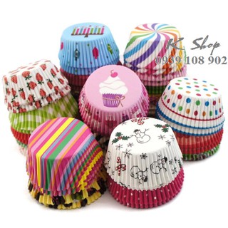 Giấy lót cupcake mềm xếp li Hoa Văn / Trắng (Một xấp 20-25 cái)