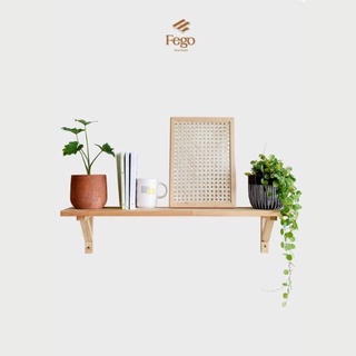 Kệ gỗ gắn tường để đồ đa năng decor FEGO/ Giá sách treo tường chịu lực kèm vít