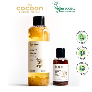 Combo Nước tẩy trang hoa hồng cocoon 500ml + Nước hoa hồng cocoon 140ml Sạch da cấp ẩm - Vegan Society