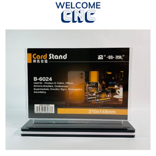 Menu mica để bàn đế ghép 2 mặt A5 ngang cao cấp B6024