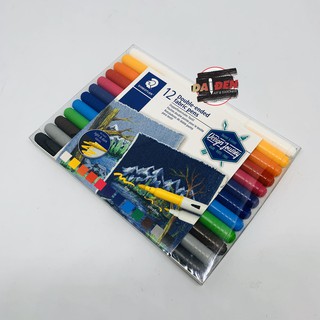 [DA ĐEN] Bút Marker 2 Đầu Staedtler 3190 Fabric Vẽ Vải 12 Màu