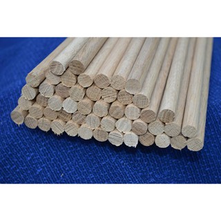 Que gỗ tròn 8mm dài 50cm (tùy chọn 5 hoặc 10 que) làm mô hình thủ công, kiến trúc, đồ chơi DIY, cắt theo yêu cầu (VA031)