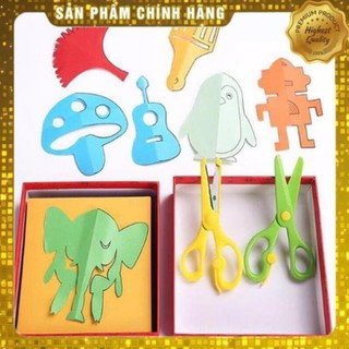 [sale] (Hàng chuẩn) Hộp cắt giấy thủ công tạo hình 240 tờ+2 kéo thông minh  chuẩn 2021