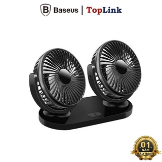 Quạt Đôi Mini Trên Xe Ô Tô, Để Bàn, Tại Nhà Tại Văn Phòng HJ009 Đa Năng Quay 360 Độ Dùng Cổng USB 5V - TopLink