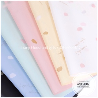 20 tờ giấy pastel gói hoa hoạ tiết chữ nhiều màu phong cách Hàn Quốc