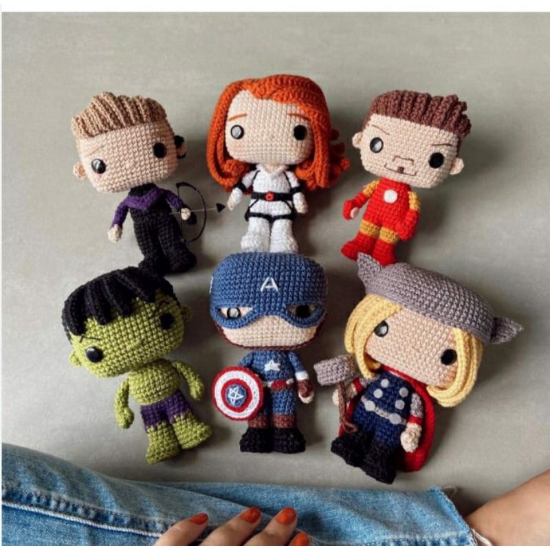 Búp bê Marvel bằng len, handmade
