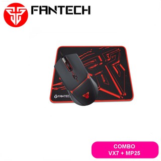 Combo FANTECH Chuột VX7 CRYPTO Đen/Trắng + Lót Chuột MP25/MP292