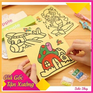 Tranh cát tô màu 3d 15x20cm - đồ chơi tranh cát vẽ màu nhiều chủ đề cho bé yêu thỏa sức sáng tạo