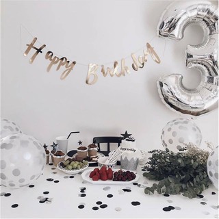 Banner Dây Chữ Happy Birthday Ép Kim trang trí background bàn tiệc sinh nhật Phụ kiện trang trí sinh nhật happy birthday