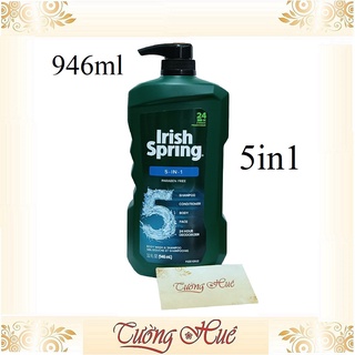 Gel tắm gội xả rửa mặt Irish Spring 5in1 24H Deodorizer Body &amp; Shampoo - 946ml