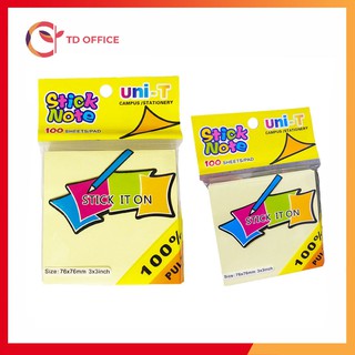 Giấy nhắn Stick It ON, 76×76mm 3''×3'', 100 tờ Vàng - 1 tệp - Giấy Note - TD OFFICE