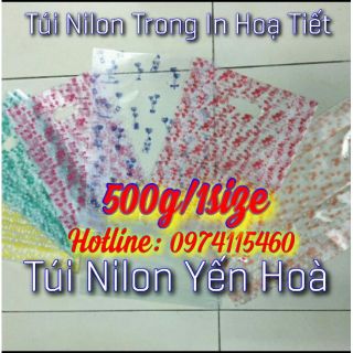 Túi pp trong túi nilon trong in họa tiết 0.5kg - size tùy chọn