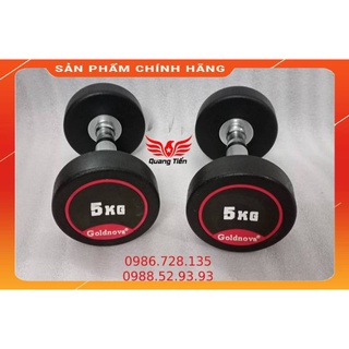 Tạ tay thép bọc cao su tay inox cao cấp Goldnova 5kg nhập khẩu (giá 1 chiếc)