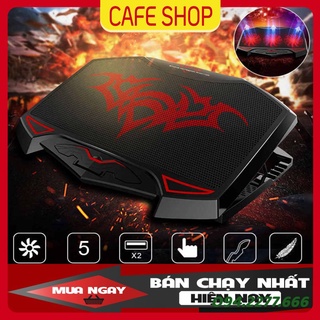Đế Tản Nhiệt Cho Laptop - Macbook Nuoxi 3 Quạt Chạy Cực Êm Làm Mát Laptop, Độ Đèn Led Gaming