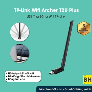 USB Thu Sóng Wifi TP-Link Archer T2U Plus Băng Tần Kép Chuẩn AC 600Mbps - Hàng chính hãng